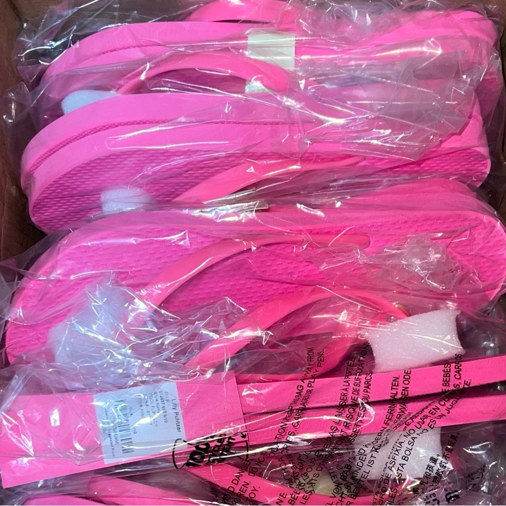 LILLY PULITZER Flip Flops Roxie Pink Pool Shoes Resort Sandals NWT - Picture 11 of 12